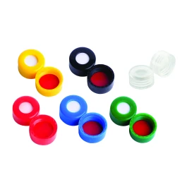 Wheaton W225332-0201 9 mm ABC Screw Cap, With Red PTFE / White Silicone Liners, Black PP, Case of 1,000