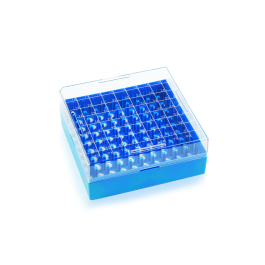Wheaton W651703-B KEEPIT Freezer Boxes, Low Profile KeepIT-81 For External Thread Vials, Blue, Case of 10