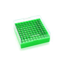 Wheaton W651704-G KEEPIT Freezer Boxes, Low Profile KeepIT-100 For Internal Thread Vials, Green, Case of 10
