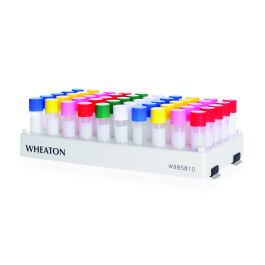 Wheaton W985810 CryoELITE Benchmate Rack Polypropylene Rack, 5 deep x 10 wide, 12.5 mm Well ID, Case of 5