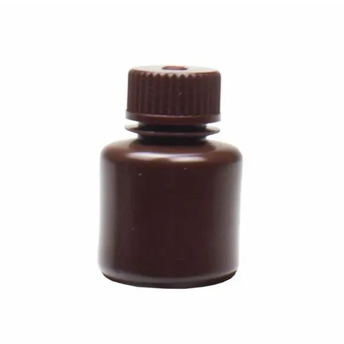 NEST 337203 30 mL Narrow Mouth Round Storage Bottle, Amber Polypropylene, Sterile, Leakproof Linerless Cap