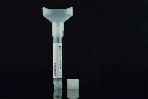 NEST 203102 Dry Saliva Collection Kit, 10 mL Vial with Screw-On Funnel, Cap and Specimen Bag, Sterile