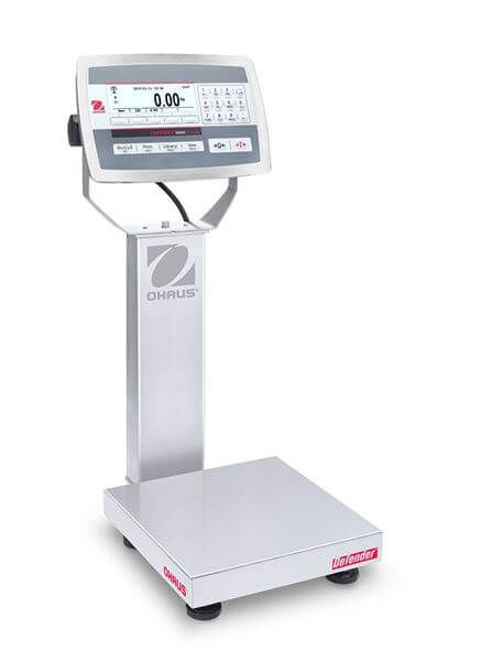 OHAUS 30461675 Defender 5000 Washdown Bench Scale D52XW12WQS6, 25 lb x 0.001 lb, 10 x 10 in Platform, with Column