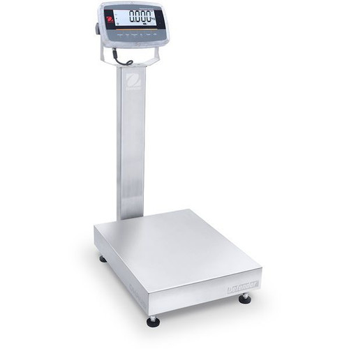 OHAUS 30575572 Defender 6000 Washdown Bench Scale i-D61PW50K1L7, 100 lb x 0.01 lb, 19.7 x 15.7 in Platform, with Column