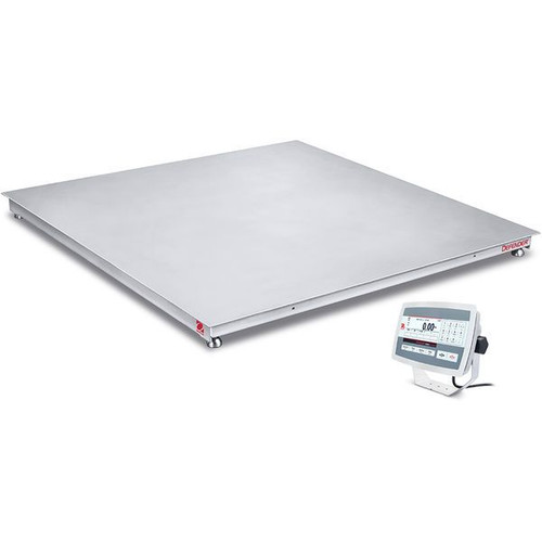 OHAUS 30837701 Defender 5000 Washdown Floor Scale i-DF52XW5000C1L, 5,000 lb x 1 lb, 4 ft x 4 ft