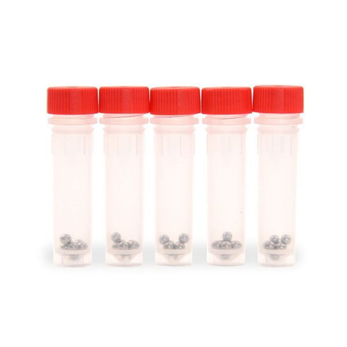 OHAUS 30391409 Lysing Bead Tubes, 2 mL, 3 mm Stainless Steel Beads for Animal Tissue, Red Cap, Box of 100