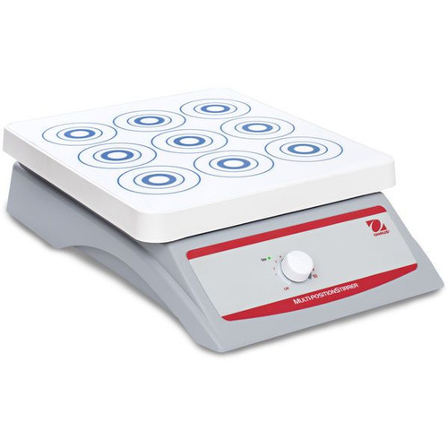 OHAUS 30573794 Multi-Position Magnetic Stirrer STMP9AL, Analog, 9 Positions, 9 x 250 mL, 60-1,400 rpm