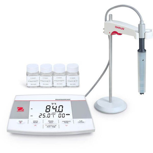 OHAUS 30589823 Aquasearcher Conductivity Bench Meter a-AB23EC -F, with STCON3 Electrode, 0-199.9 mS/cm