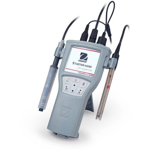 OHAUS 30468992 Starter 400M Portable pH and Conductivity Meter ST400M-G, IP67, with ST320 and STCON3 Electrodes