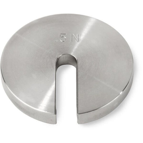 OHAUS 30390763 ECON Stainless Steel Slotted Weight, 0.5 N, ASTM Class 7, with Non-Accredited Calibration Certificate