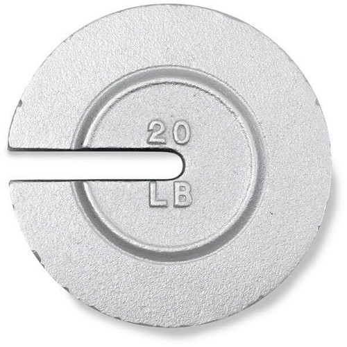 OHAUS 83040326 Cast Iron Slotted Weight, 20 lb, ASTM Class 5, Two-Piece, No Certificate