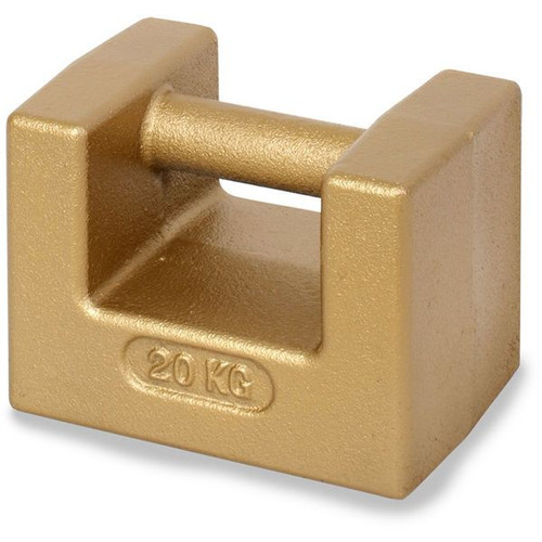 OHAUS 83040415 ASTM Class 6 Cast Iron Grip Handle Test Weight, 20 kg, Two-Piece, No Certificate