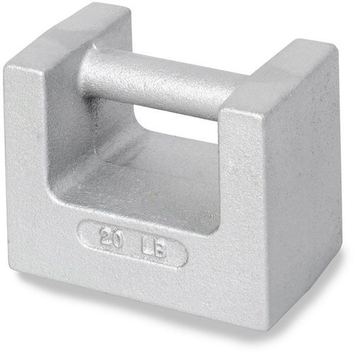 OHAUS 83040379 ASTM Class 6 Cast Iron Grip Handle Test Weight, 20 lb, Two-Piece, No Certificate