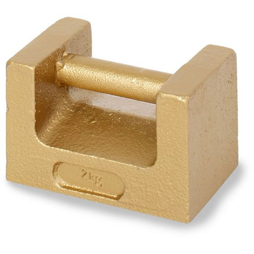 OHAUS 83040285 ASTM Class 5 Cast Iron Grip Handle Test Weight, 2 kg, Two-Piece, with Accredited Calibration Certificate