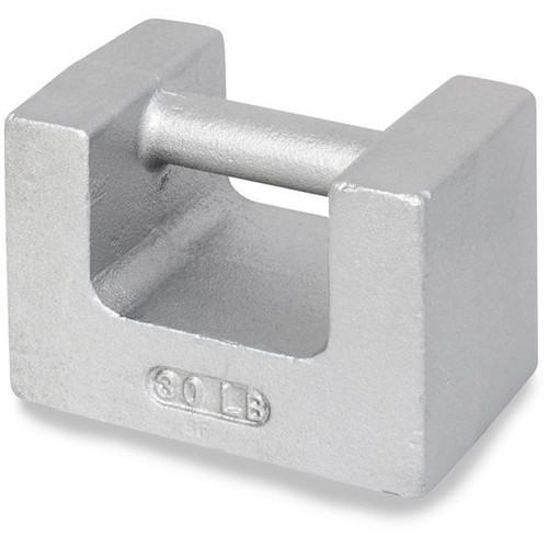 OHAUS 83040258 ASTM Class 5 Cast Iron Grip Handle Test Weight, 30 lb, Two-Piece, No Certificate