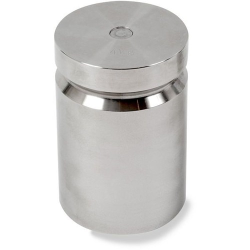 OHAUS 83040177 ASTM Class 5 Stainless Steel Cylindrical Weight, 4,000 g, Two-Piece, with Accredited Calibration