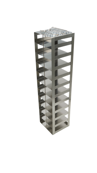 Crystal CFHT-11 Vertical Freezer Rack for 100-Cell Hinged Lid Boxes