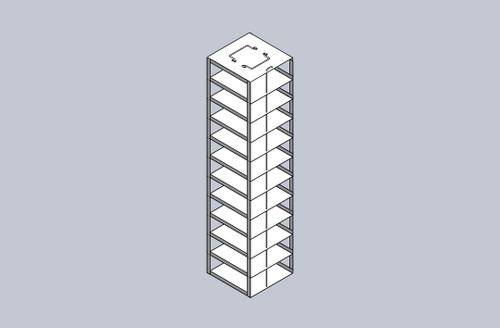 Crystal CFM-1105 Vertical Freezer Rack for 50-Cell 0.5 mL Microtube Boxes