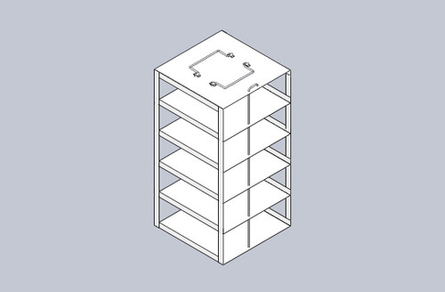 Crystal CFM-515 Vertical Freezer Rack for 50-Cell 1.5 mL Microtube Boxes