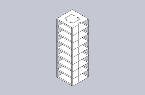 Crystal CFM-815 Vertical Freezer Rack for 50-Cell 1.5 mL Microtube Boxes