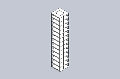 Crystal CFTB-13 Vertical Freezer Rack for 96-Well Microtube Boxes