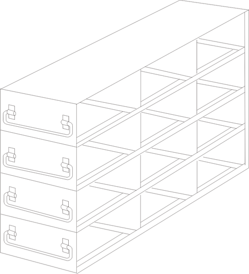 Crystal UFDPCR-34 Upright Freezer Drawer Rack for 0.2 mL 96-Well PCR Tube Boxes