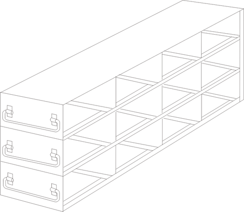 Crystal UFDPCR-43 Upright Freezer Drawer Rack for 0.2 mL 96-Well PCR Tube Boxes