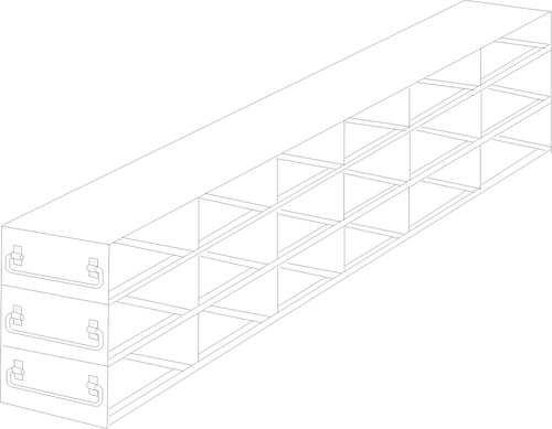 Crystal UFDPCR-63 Upright Freezer Drawer Rack for 0.2 mL 96-Well PCR Tube Boxes