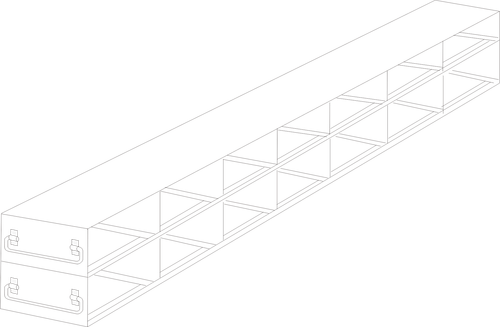 Crystal UFDPCR-72 Upright Freezer Drawer Rack for 0.2 mL 96-Well PCR Tube Boxes