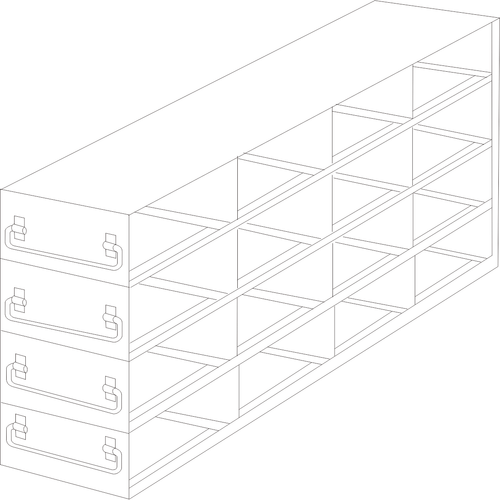 Crystal UFDS-25-44 Drawer Rack for 25-Place Slide Boxes