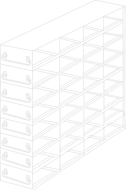 Crystal UFDS-25-48 Drawer Rack for 25-Place Slide Boxes