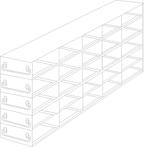 Crystal UFDS-25-55 Drawer Rack for 25-Place Slide Boxes
