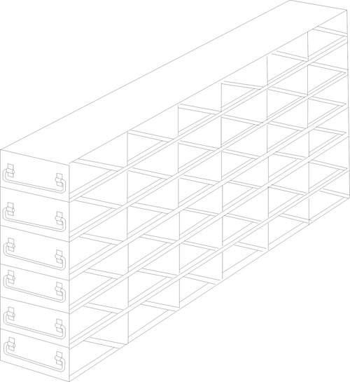 Crystal UFDS-25-66 Drawer Rack for 25-Place Slide Boxes