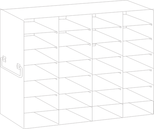 Crystal UFS-100-47 Upright Freezer Rack for 100-Place Slide Boxes