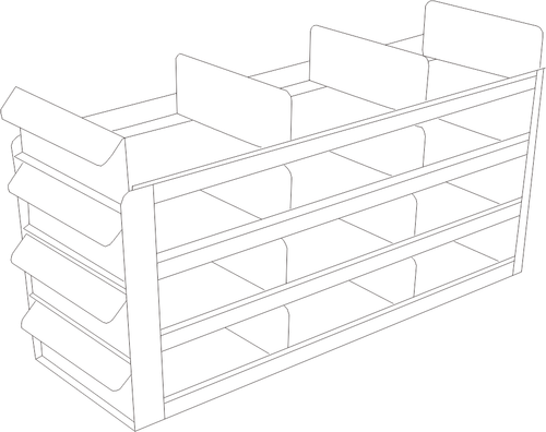 Crystal UFS-332 Upright Sliding Tray Freezer Rack for 2" Boxes