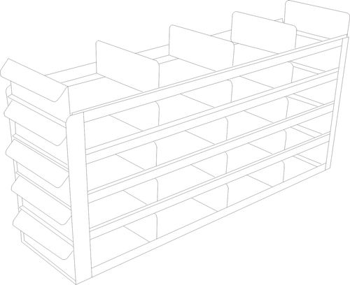 Crystal UFS-453 Upright Sliding Tray Freezer Rack for 3" Boxes