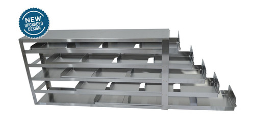 Crystal UFS-452-W-81 Sliding Tray Freezer Rack with 2" Boxes & 81-Cell Dividers Included