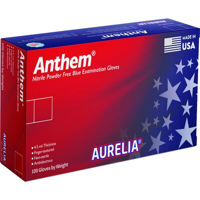Aurelia Anthem 17760 USA-Made Nitrile Exam Gloves, Size XX-Large, Case of 800 (10 Boxes x 80)