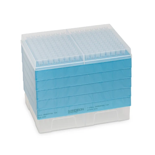 Sorenson 88040T 20 µL LTS low retention pipette tips in TipStation (Double Stack) packaging