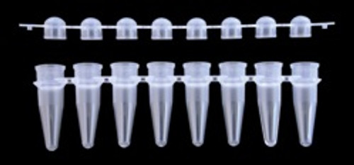 8-Strip PCR Tubes with Dome Strip Caps, Natural, 125 Strips/Pack