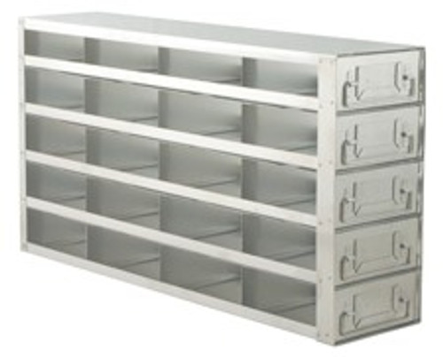 Upright Metal Freezer Rack for 2" Boxes, Drawer Style, 20 Box Capacity, 1 ea