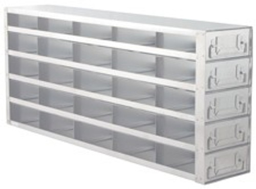Upright Metal Freezer Rack for 2" Boxes, Drawer Style, 25 Box Capacity, 1 ea