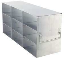 Upright Metal Freezer Rack for 3" Boxes, Drawer Style, 12 Box Capacity, 1 ea