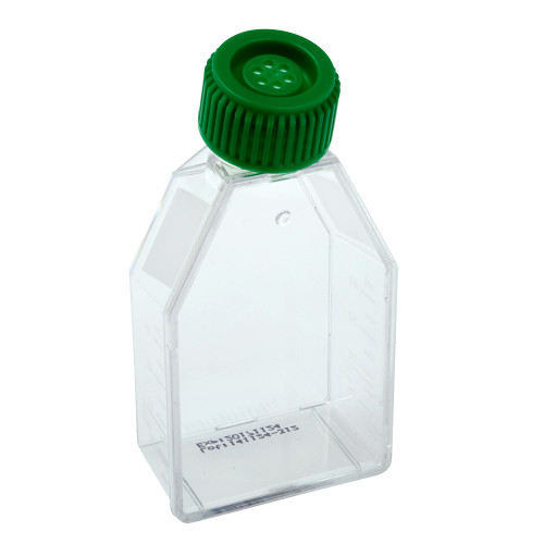 CELLTREAT 25cm² Tissue Culture Treated Flask with Vent Cap, Sterile | Canted Neck, 0.22µm Vent Cap, 3–7 mL Working Volume | 10/Bag | 200/Case | Cat # 229331