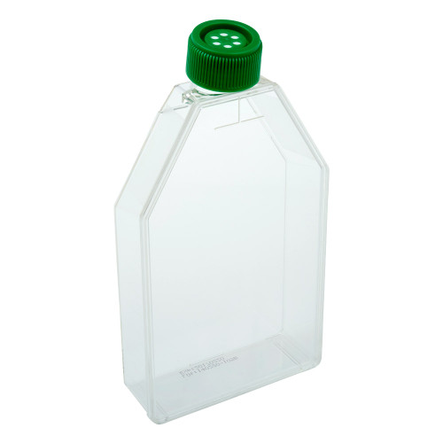 CELLTREAT 182cm² Tissue Culture Treated Flask with Vent Cap, Sterile | More Growth Area Than Standard T-175 | Interlocking T-Stack | 5/Bag | 40/Case | Cat # 229351