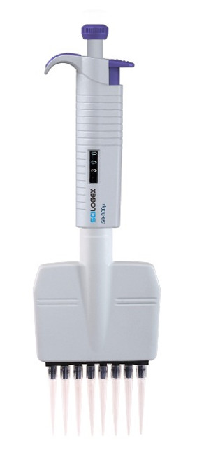 8 Channel Autoclavable Pipette, 50-300ul Volume, 1 each