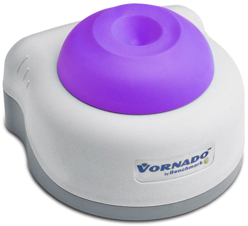 Benchmark Scientific Vornado™ Mini Vortex Mixer | Fixed 2800 RPM | 4mm Orbit | Insta-Touch™ Pressure Activation | Universal Voltage 100–240V | Purple Cup | Cat # BV101-P