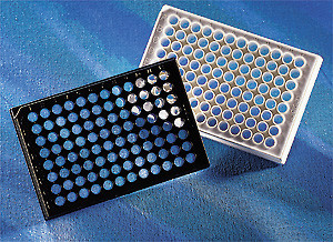 96 Well Flat Clear Bottom White Polystyrene TC-Treated Microplates, 20 per Bag, with Lid, Sterile