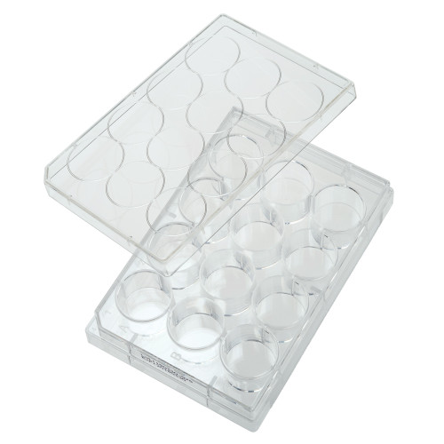 CELLTREAT 12-Well Flat Bottom Non-Treated Cell Culture Plate with Lid, Sterile | 2–4 mL Working Volume | 3.85 cm² Per Well | 100/Case | Cat # 229512