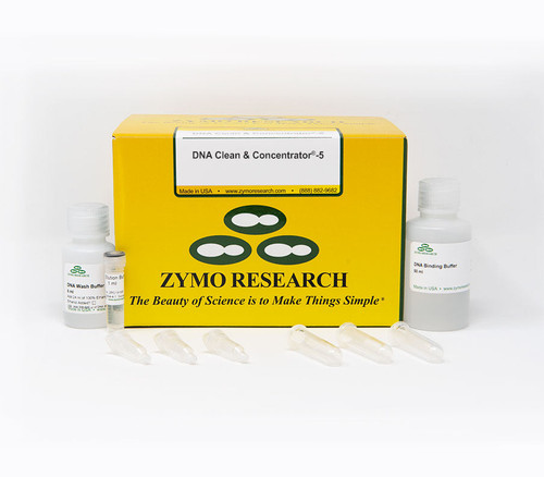 Zymo Research D4014 DNA Clean Concentrator-5 kit 200 preps Zymo-Spin IC capped columns 2 minute PCR cleanup high volume